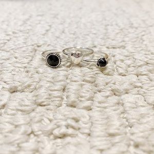 NWOT Black and silver rings